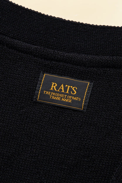 Rats Argyle Knit Cardigan - Black -Rats - URAHARA