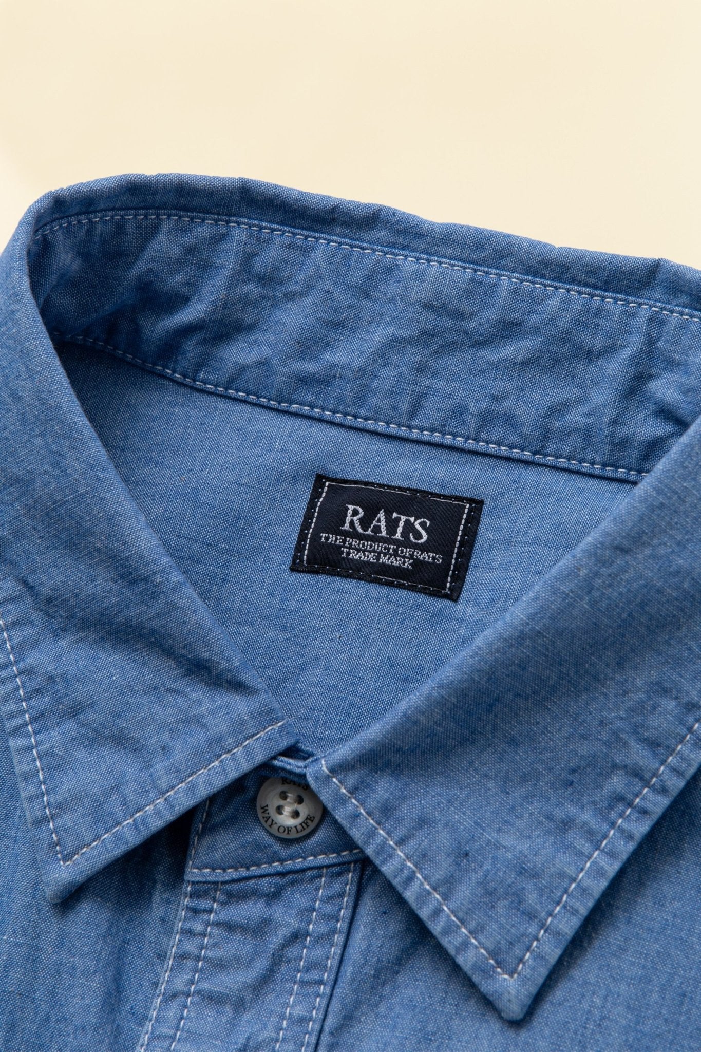 Rats Chambray Shirt - Indigo -Rats - URAHARA