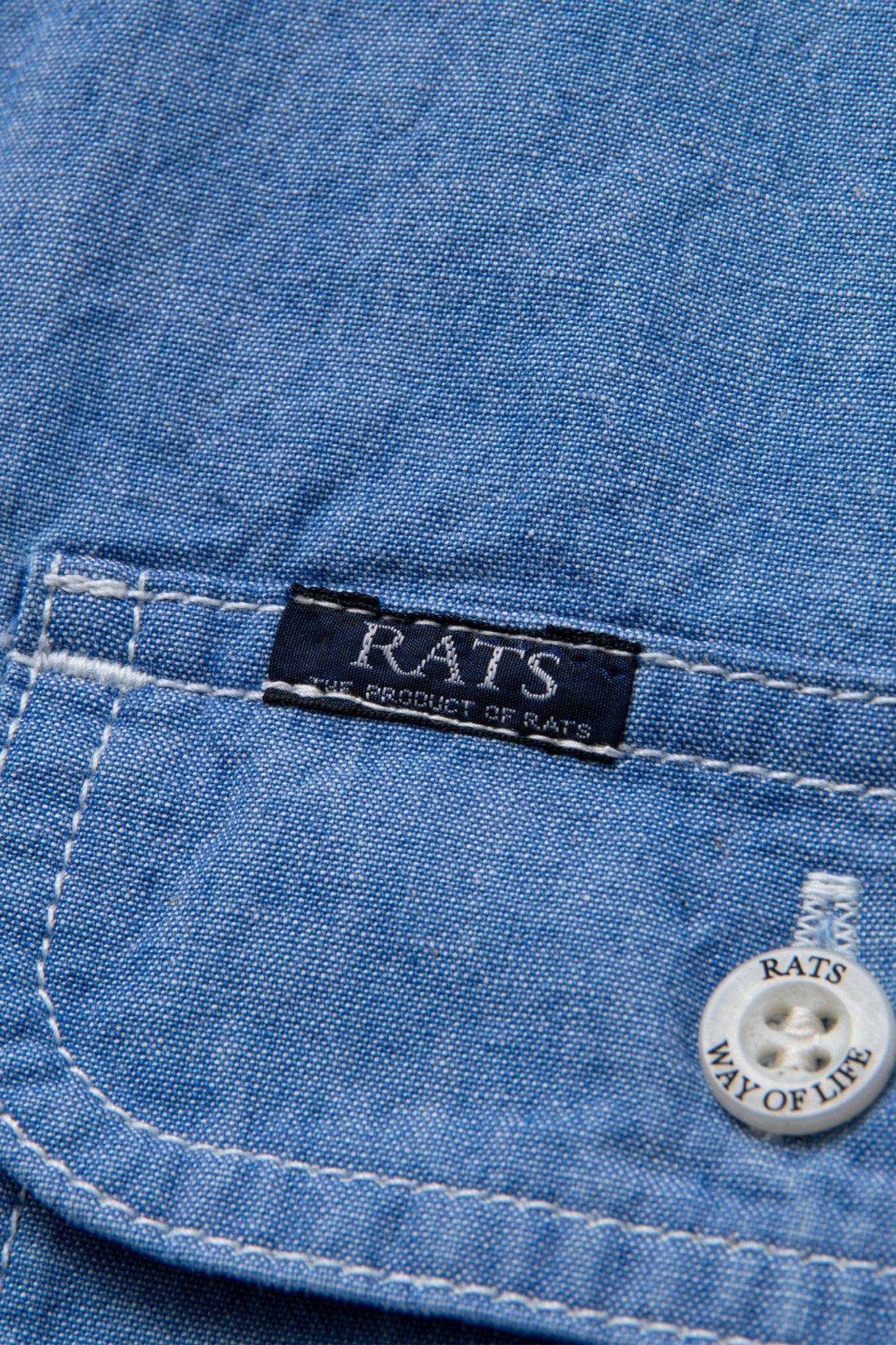 Rats Chambray Shirt - Indigo -Rats - URAHARA