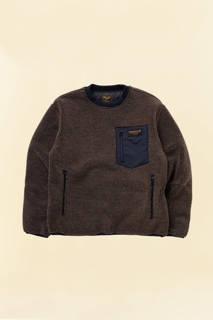 Rats Crew Neck Fleece - Brown -Rats - URAHARA