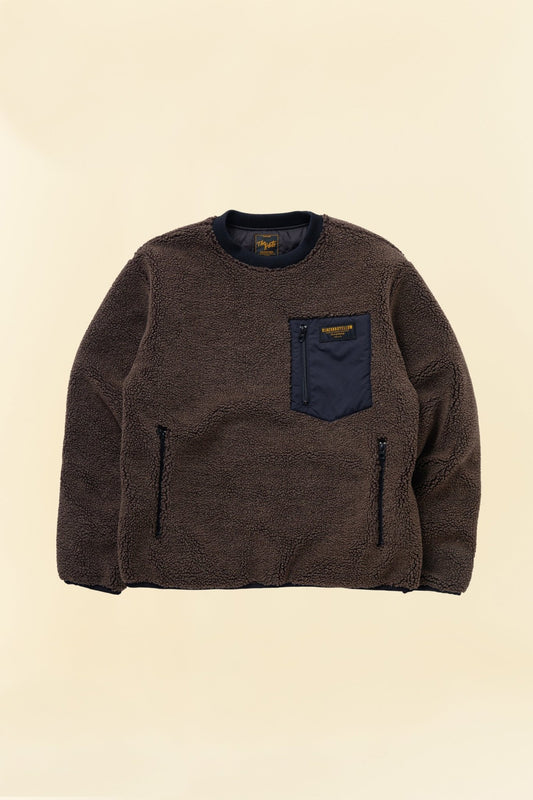 Rats Crew Neck Fleece - Brown -Rats - URAHARA