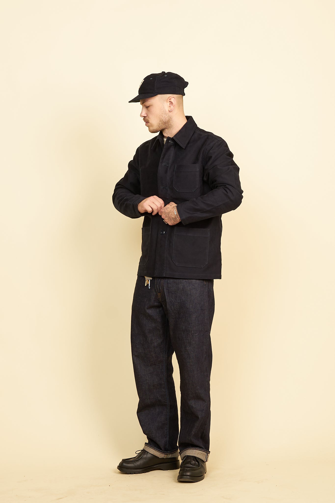 Rats French Work Jacket - Navy Moleskin -Rats - URAHARA