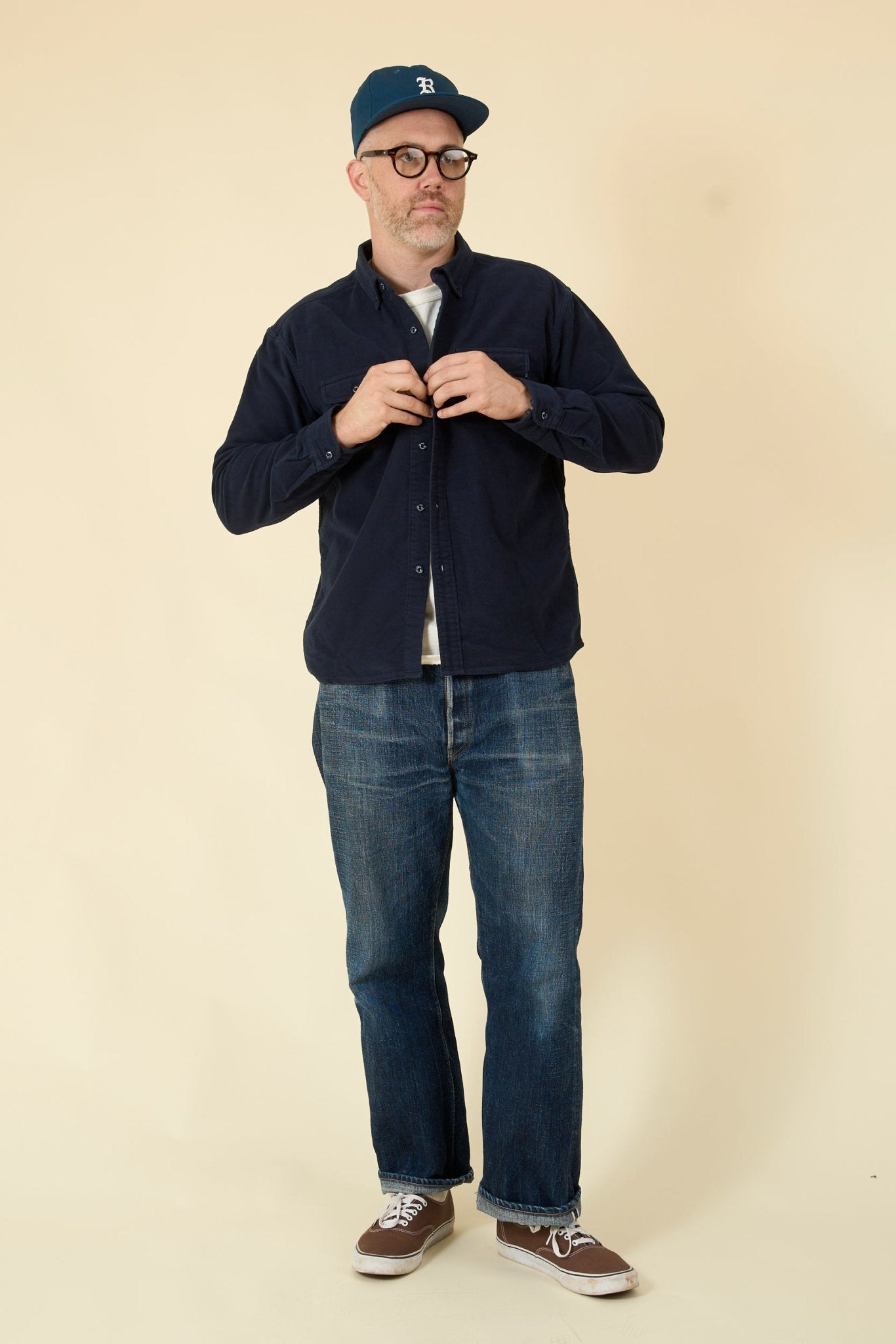 Rats Moleskin B.D Shirt - Navy - Rats - URAHARA