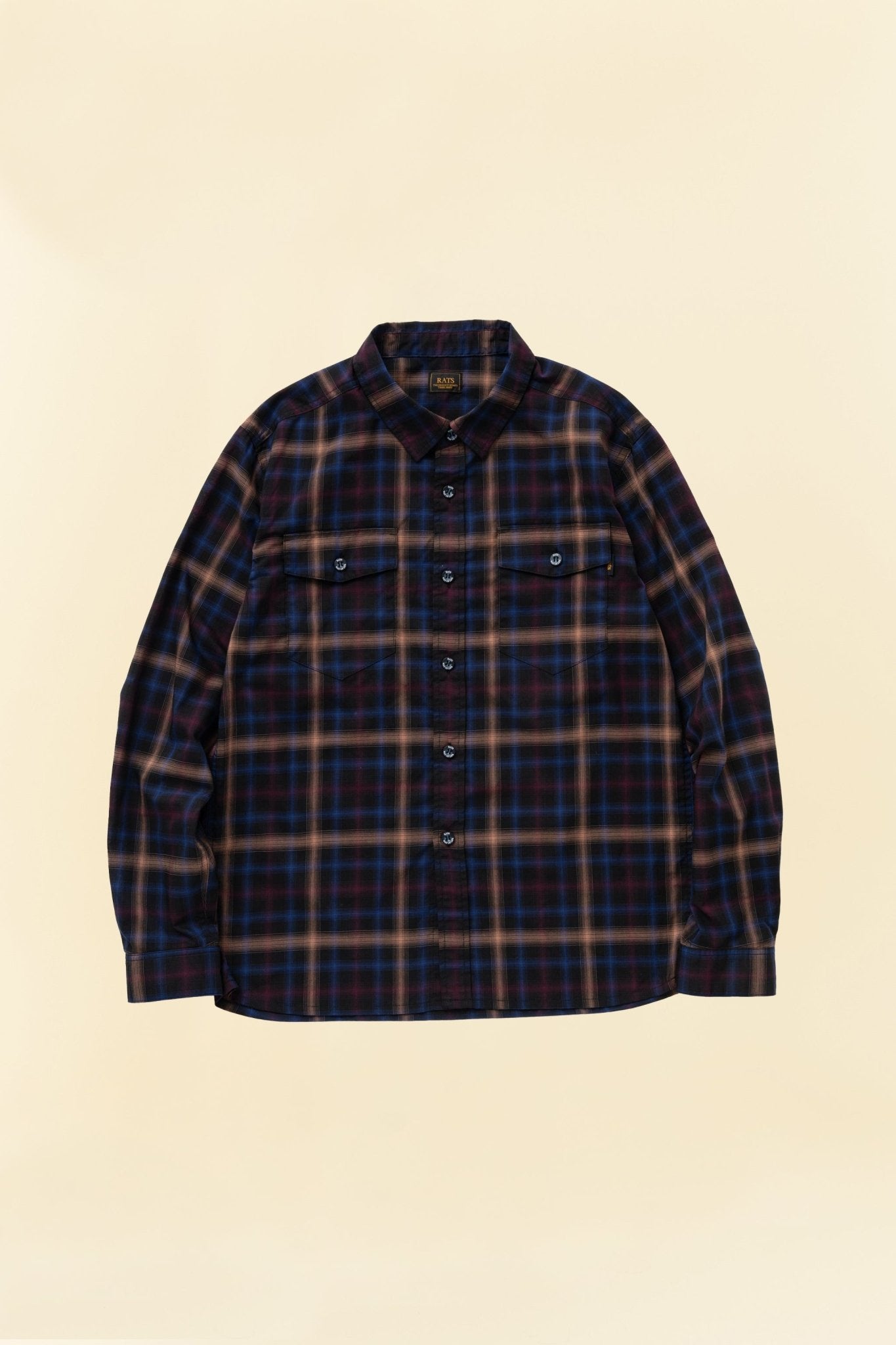 Rats Ombre Check Shirt - Black -Rats - URAHARA