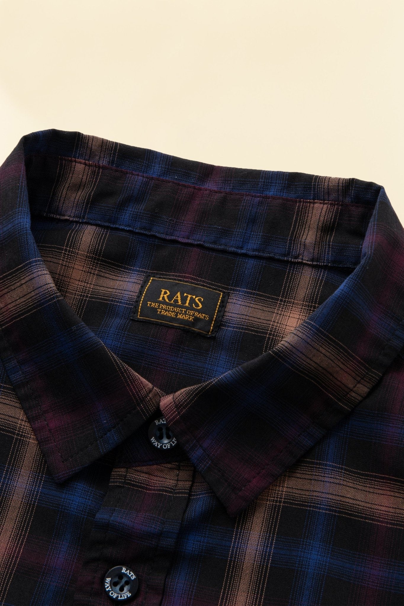 Rats Ombre Check Shirt - Black -Rats - URAHARA