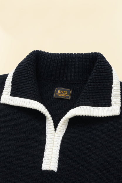 Rats Wool Cashmere Pullover Knit - Black - Rats - URAHARA