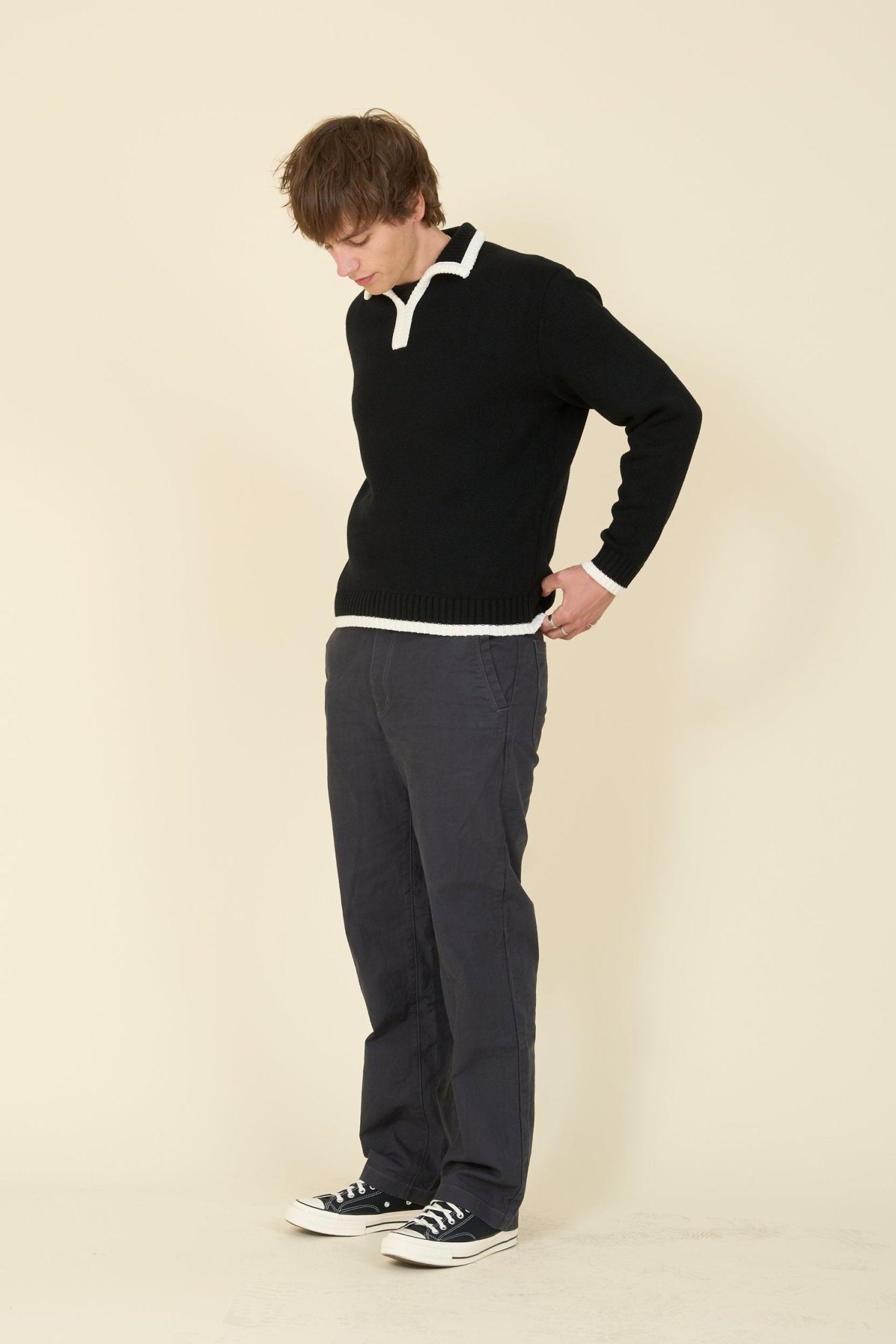 Rats Wool Cashmere Pullover Knit - Black - Rats - URAHARA