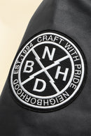 Rats x Neighborhood x WTAPS Melton / Leather Varsity Jacket - Rats - URAHARA