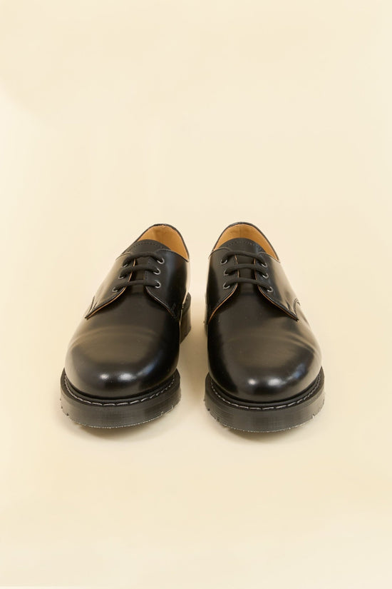 Solovair 3 Eye Gibson Shoe - Hi Shine Black