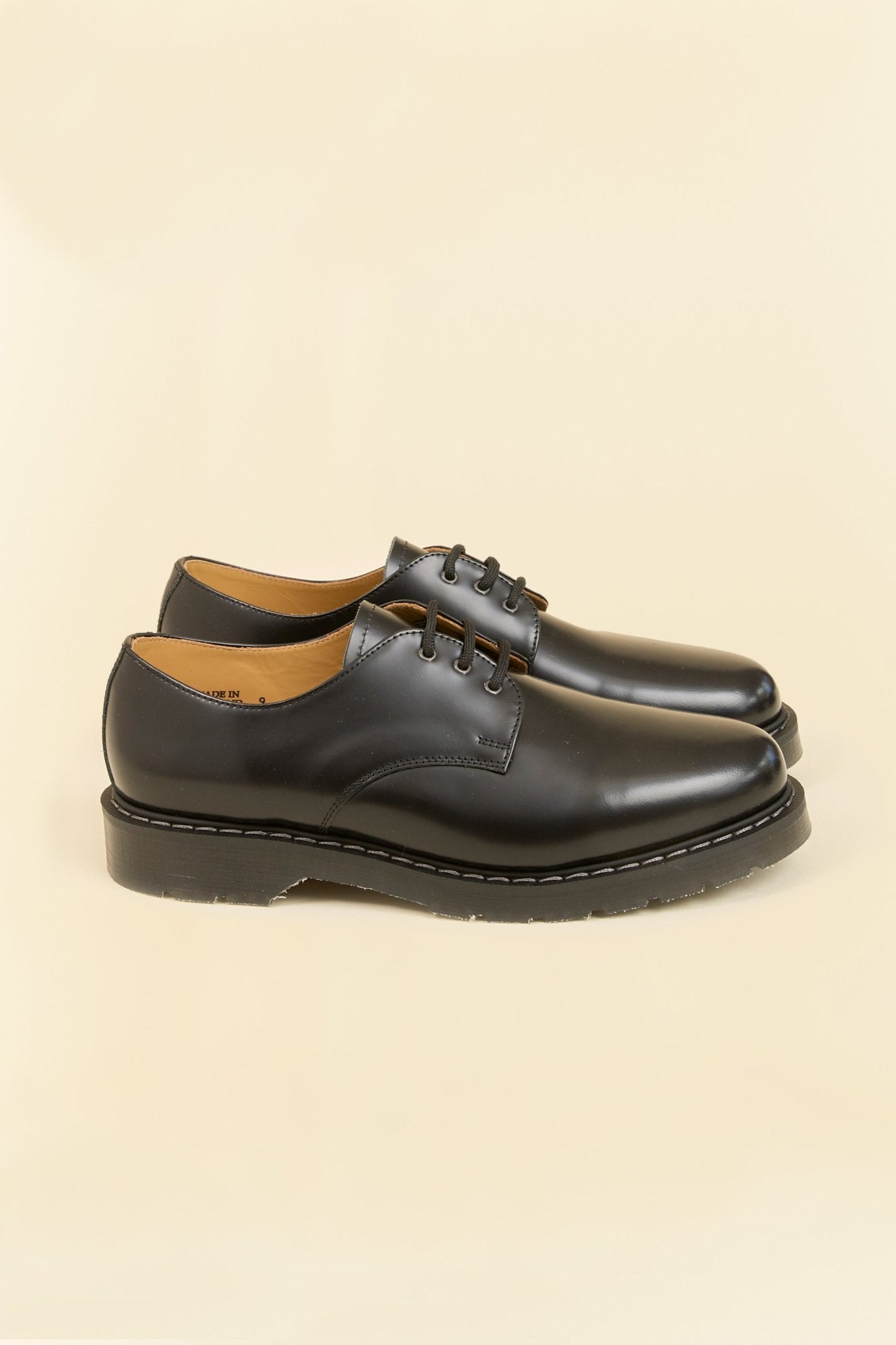 Solovair 3 Eye Gibson Shoe - Hi Shine Black - Solovair - URAHARA