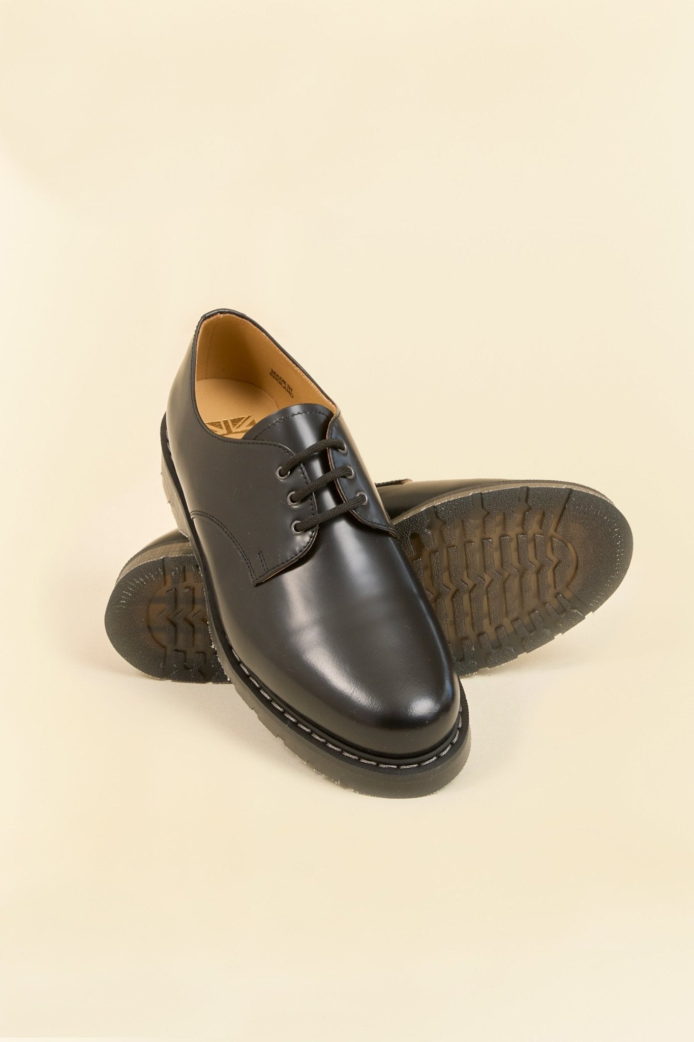 Solovair 3 Eye Gibson Shoe - Hi Shine Black - Solovair - URAHARA