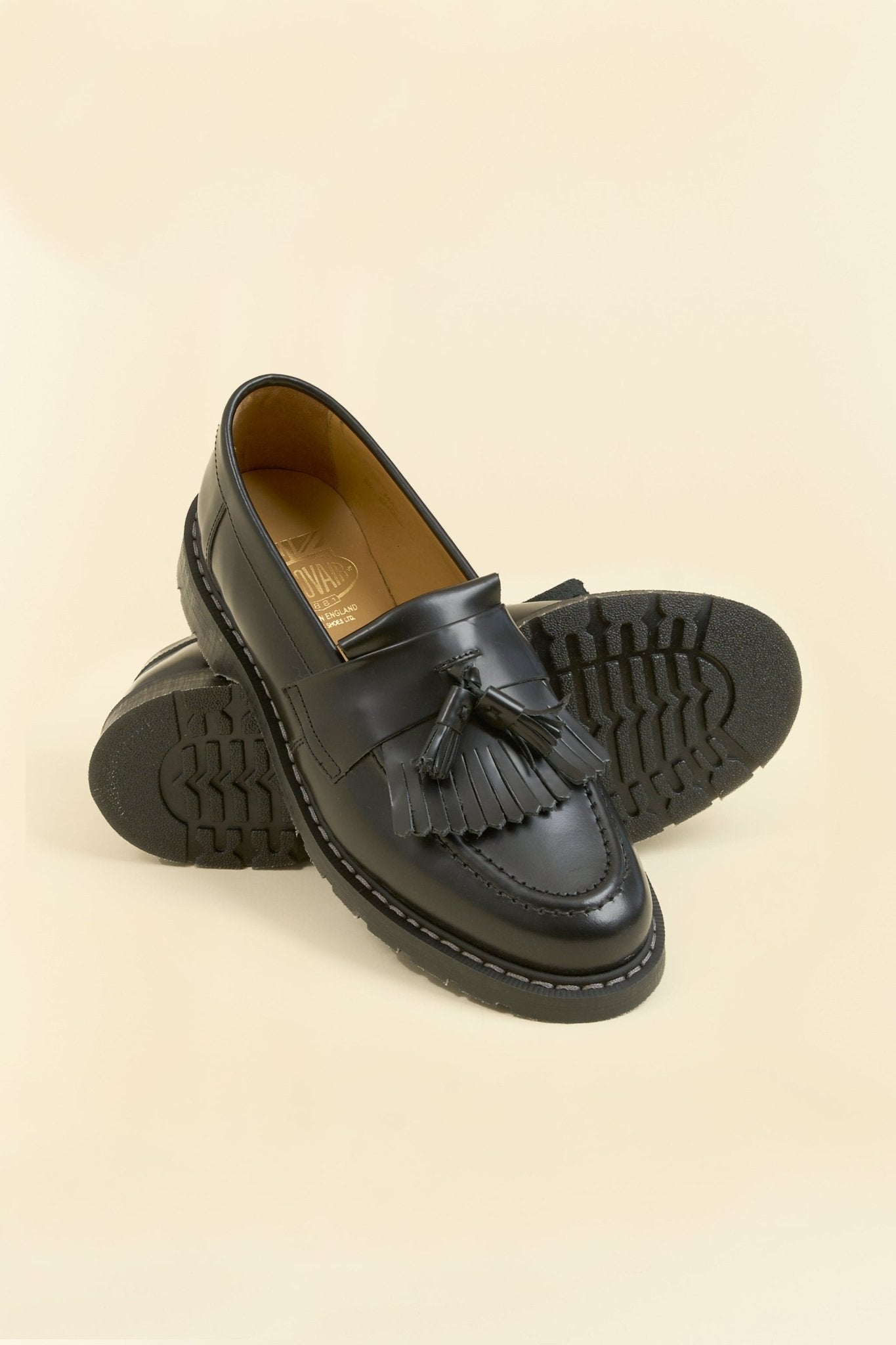 Solovair Tassel Loafer - Black Hi Shine - Solovair - URAHARA