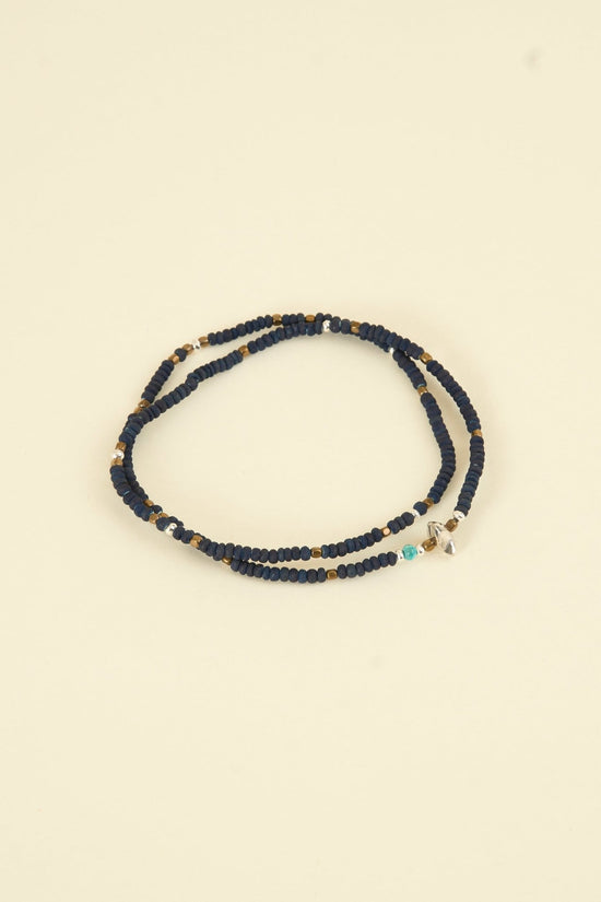 SunKu Beaded Necklace & Bracelet -  Indigo