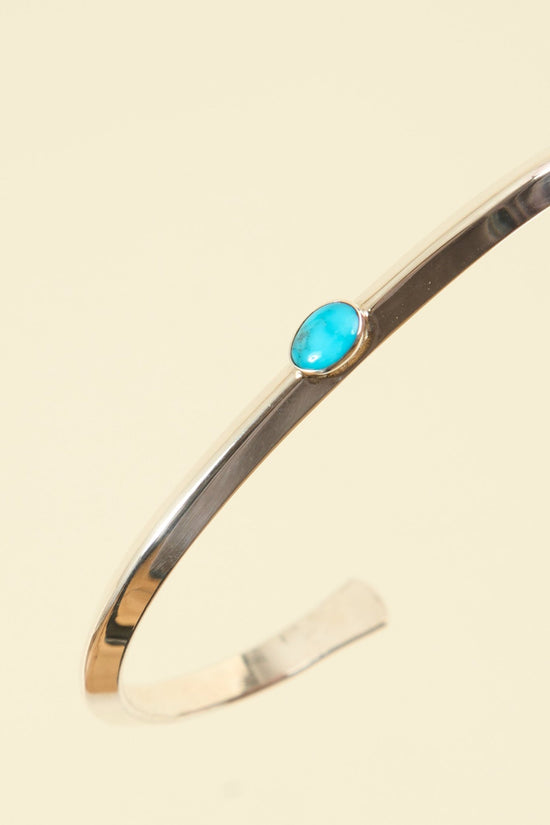 SunKu Triangle Bangle Small - Silver / Turquoise