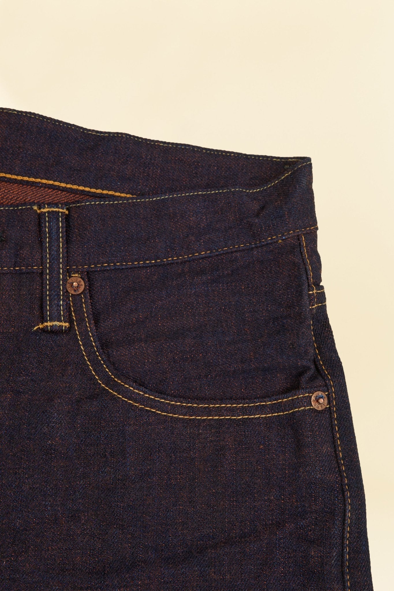 Tanuki 14.5oz "Kakishibu" High Rise Tapered Selvedge Jeans - Tanuki - URAHARA