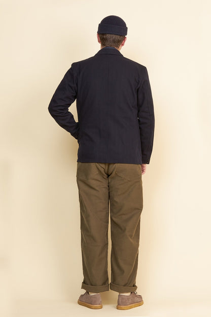 Addict Clothes ACVM Herringbone Work Jacket - Navy -Addict Clothes - URAHARA