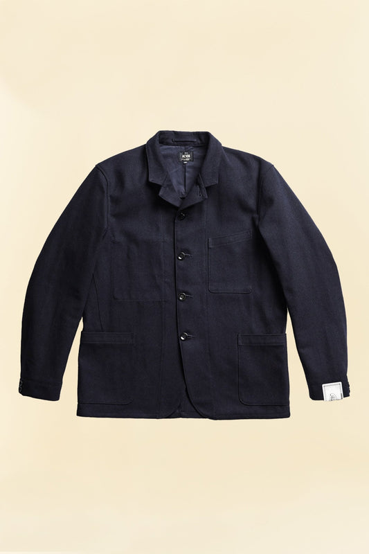 Addict Clothes ACVM Herringbone Work Jacket - Navy -Addict Clothes - URAHARA