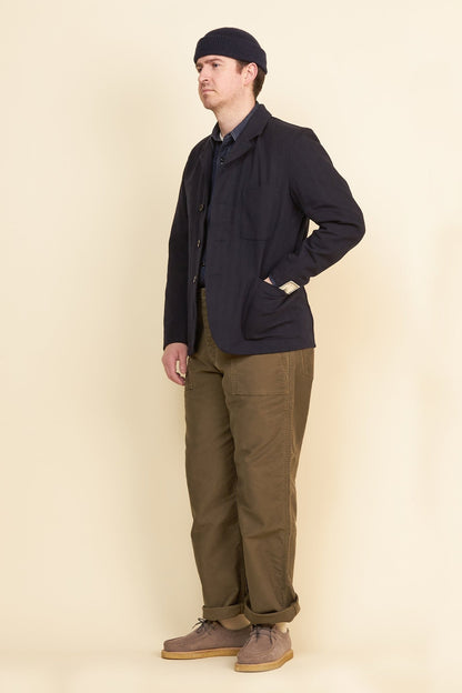 Addict Clothes ACVM Herringbone Work Jacket - Navy -Addict Clothes - URAHARA