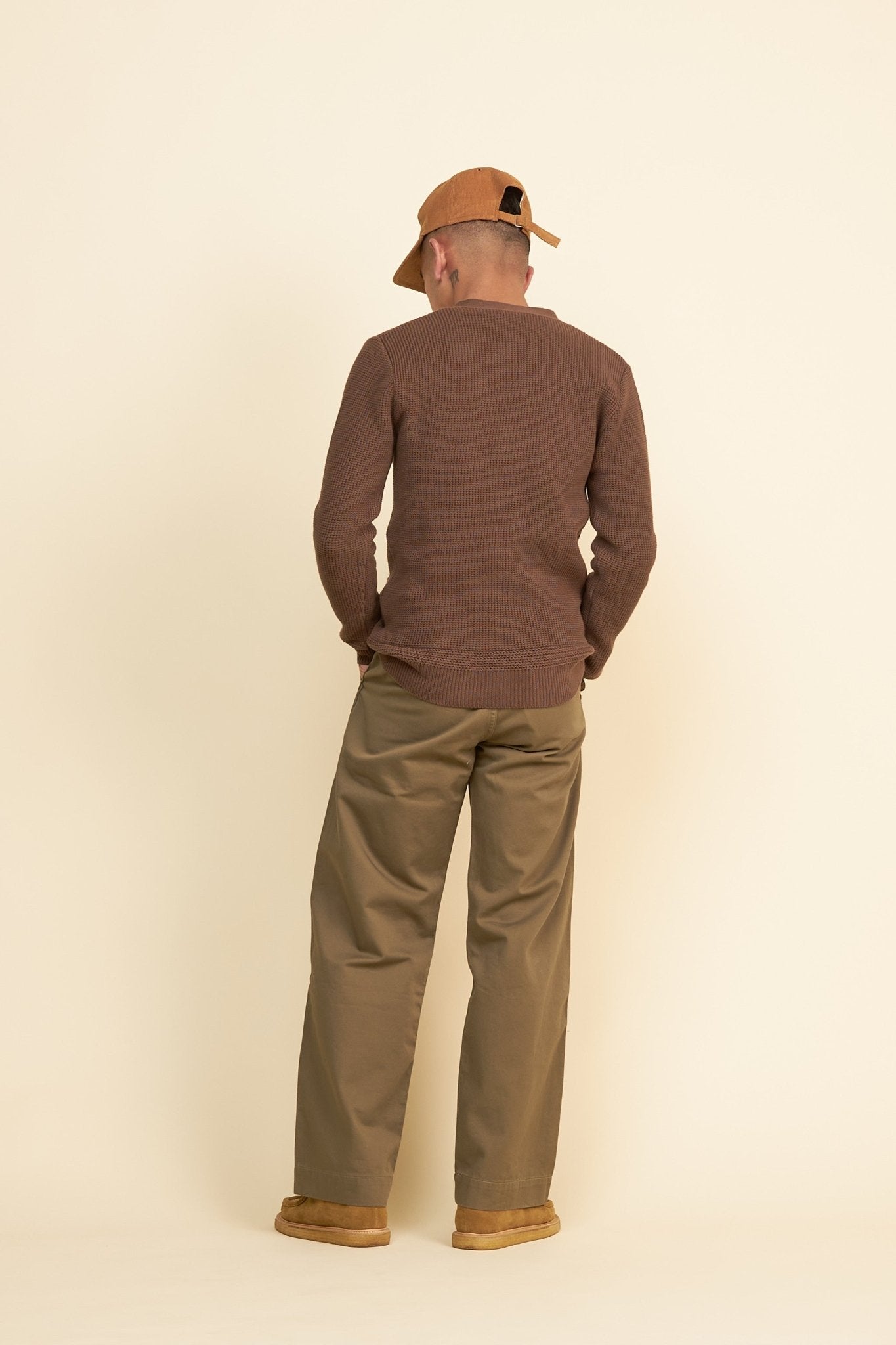 Addict Clothes ACVM Waffle Cotton Knit Cardigan - Walnut -Addict Clothes - URAHARA