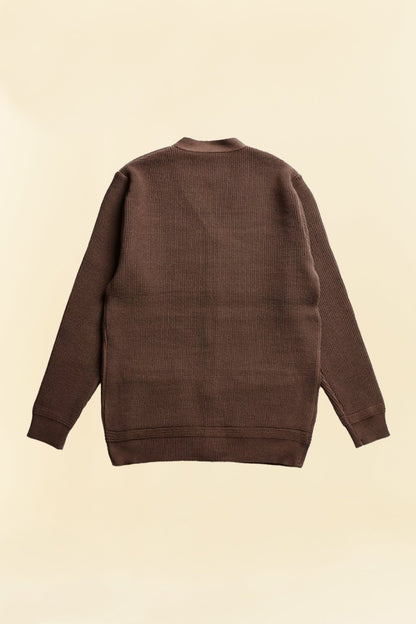 Addict Clothes ACVM Waffle Cotton Knit Cardigan - Walnut -Addict Clothes - URAHARA