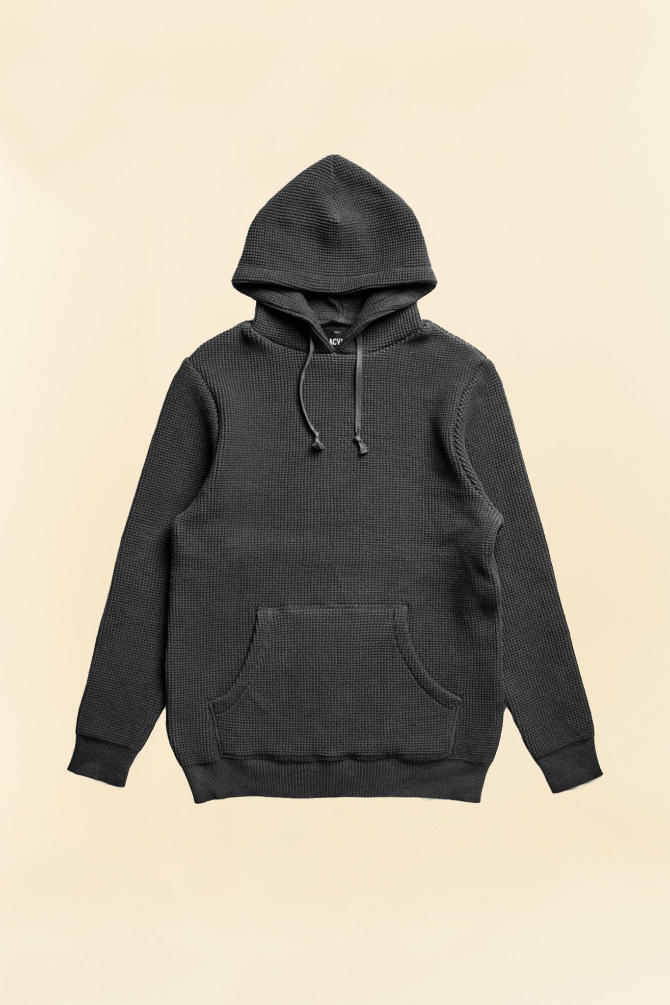 Addict Clothes ACVM Waffle Cotton Knit Hoodie - Black -Addict Clothes - URAHARA