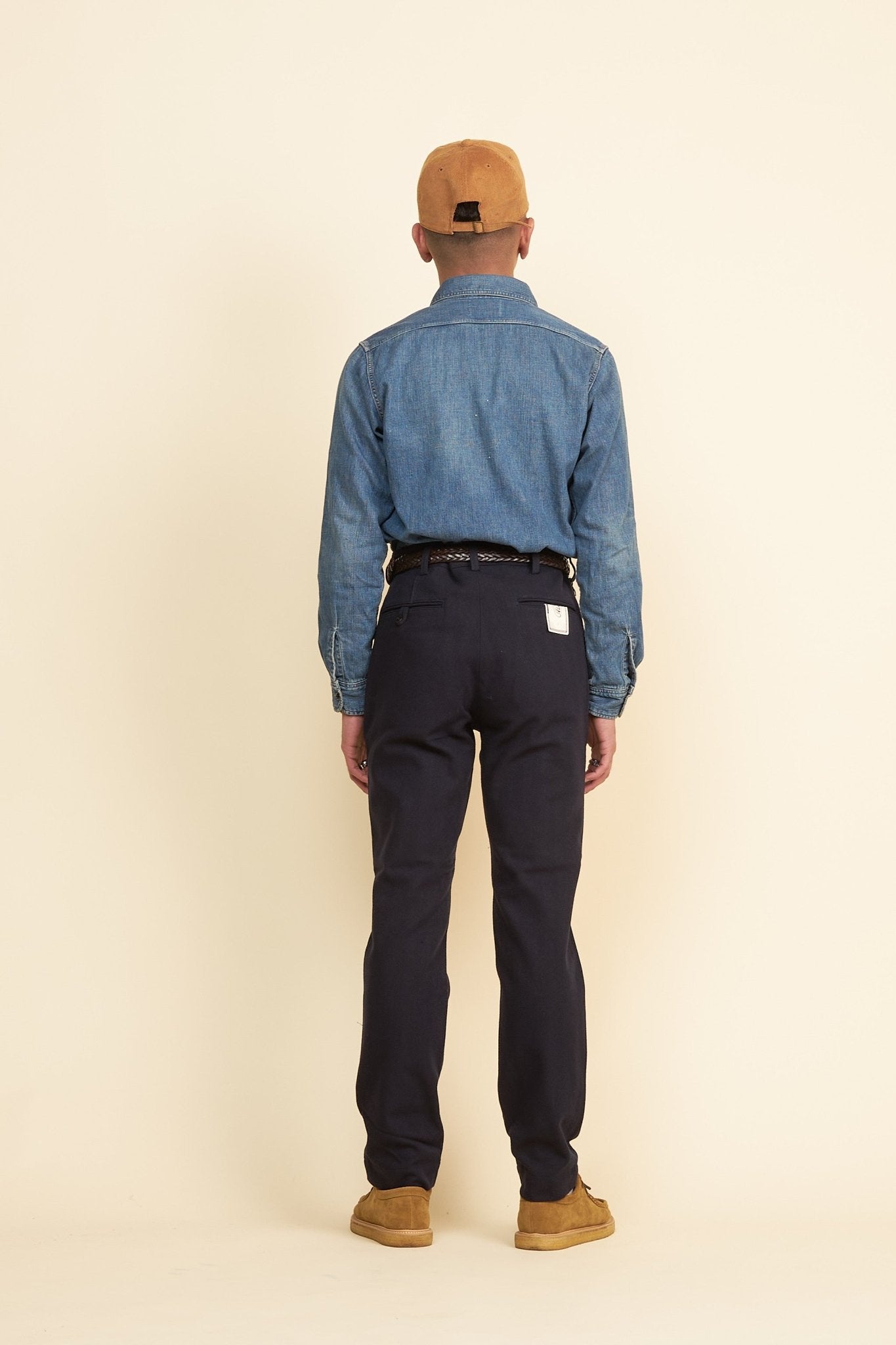 Addict Clothes Herringbone Trousers - Navy -Addict Clothes - URAHARA