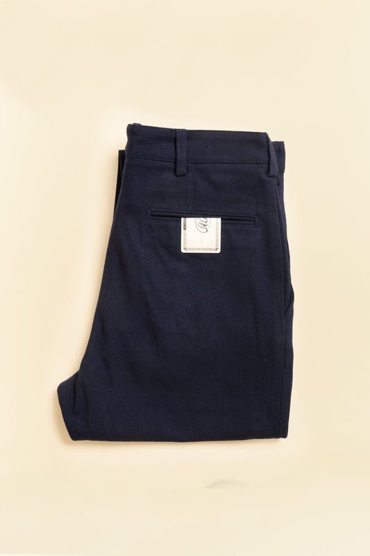 Addict Clothes Herringbone Trousers - Navy -Addict Clothes - URAHARA