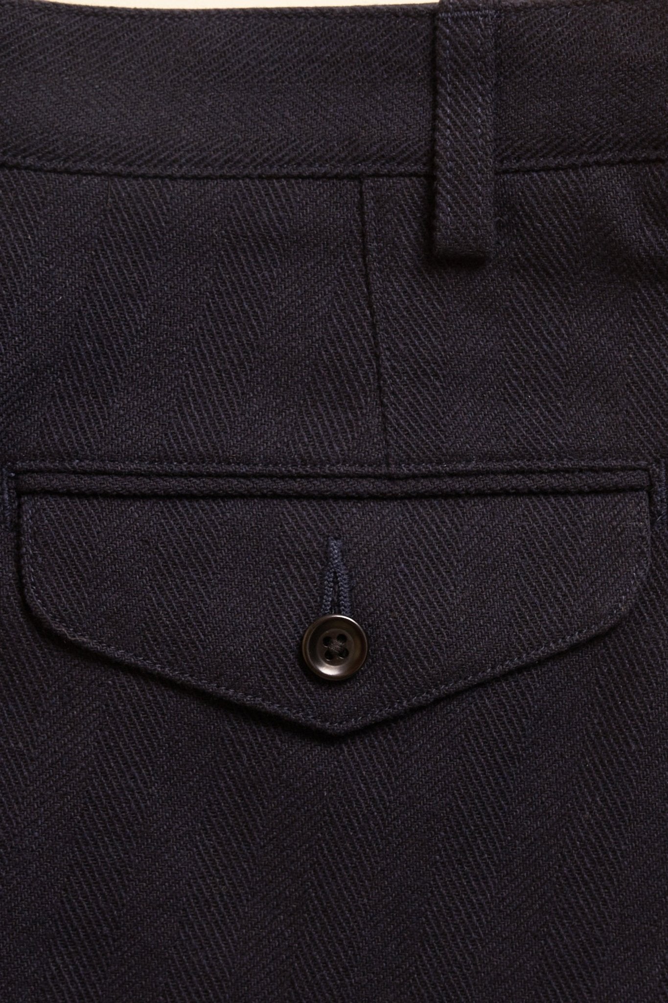 Addict Clothes Single Pleated Herringbone Army Trousers - Navy -Addict Clothes - URAHARA