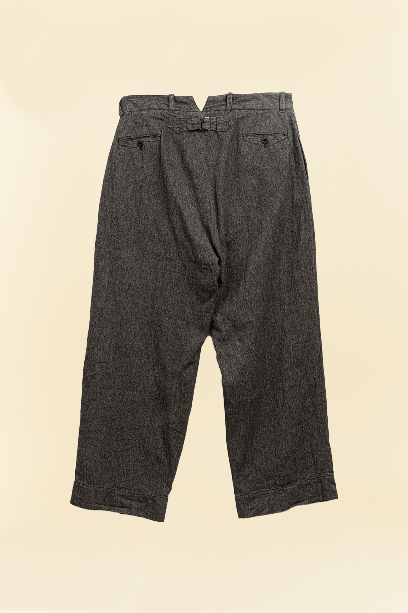 Belafonte Hi Back Trouser Herringbone Cotton / Linen - Smoky Salt 'N' Pepper -Belafonte - URAHARA