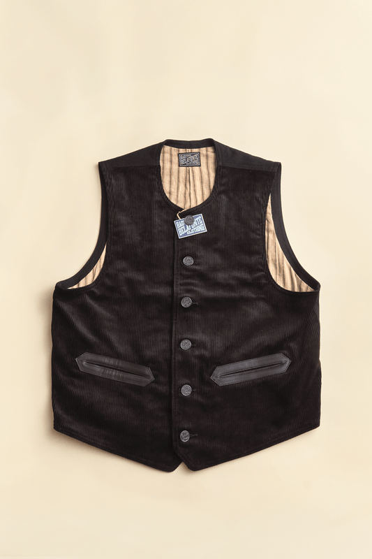 Belafonte Ragtime Civilian Deck Vest Corduroy - Black -Belafonte - URAHARA