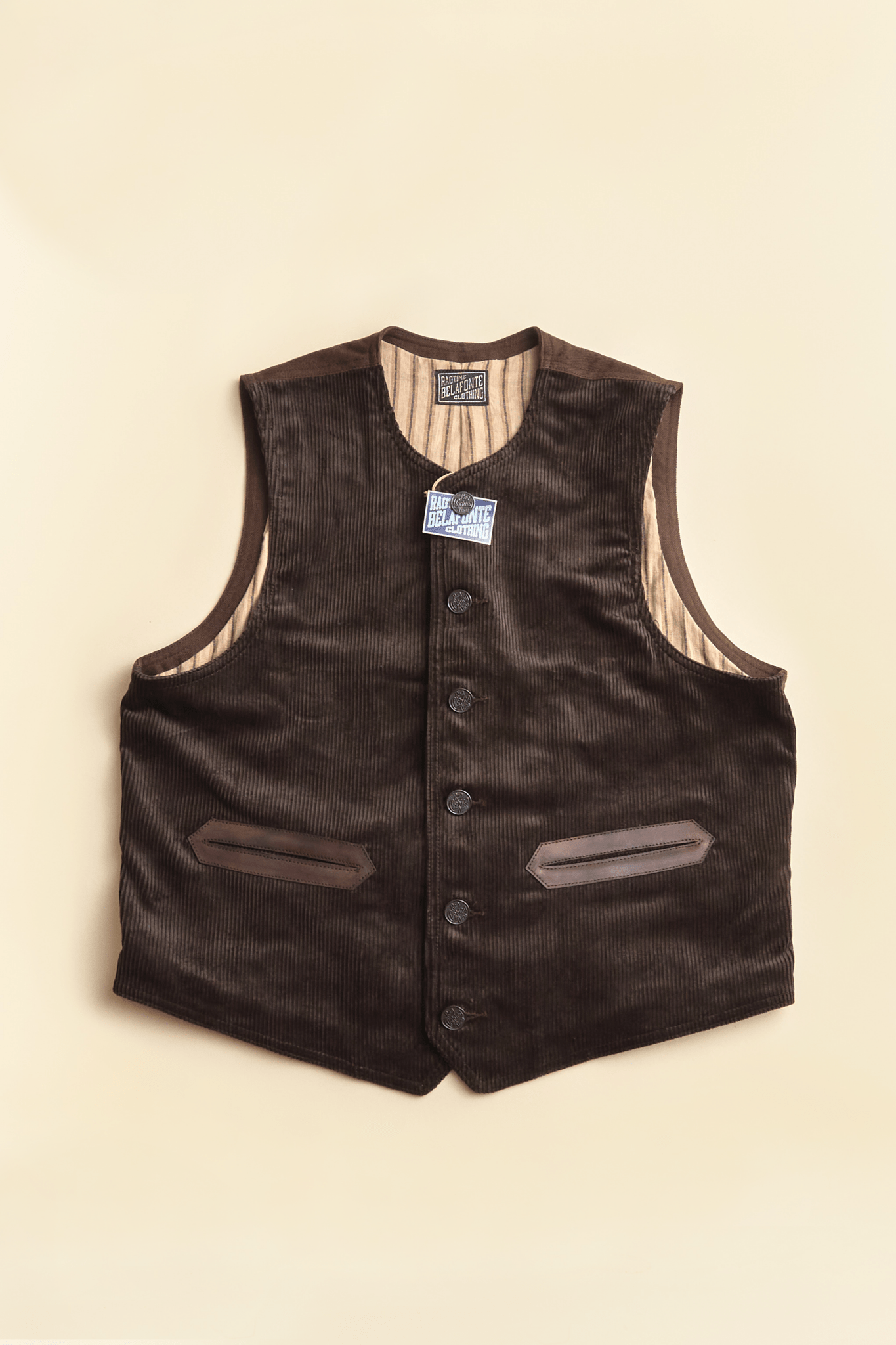 Belafonte Ragtime Civilian Deck Vest Corduroy - Brown -Belafonte - URAHARA