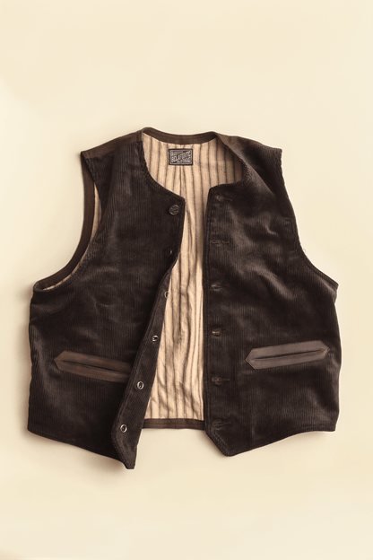 Belafonte Ragtime Civilian Deck Vest Corduroy - Brown -Belafonte - URAHARA