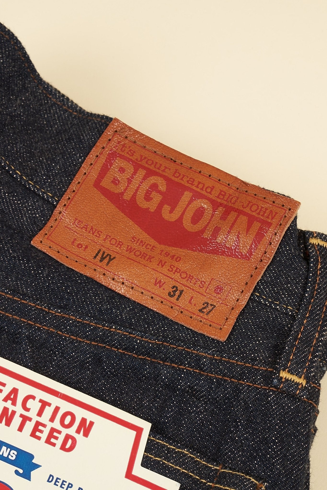 Big John Ivy Tapered Selvedge Jeans - 14oz -Big John - URAHARA