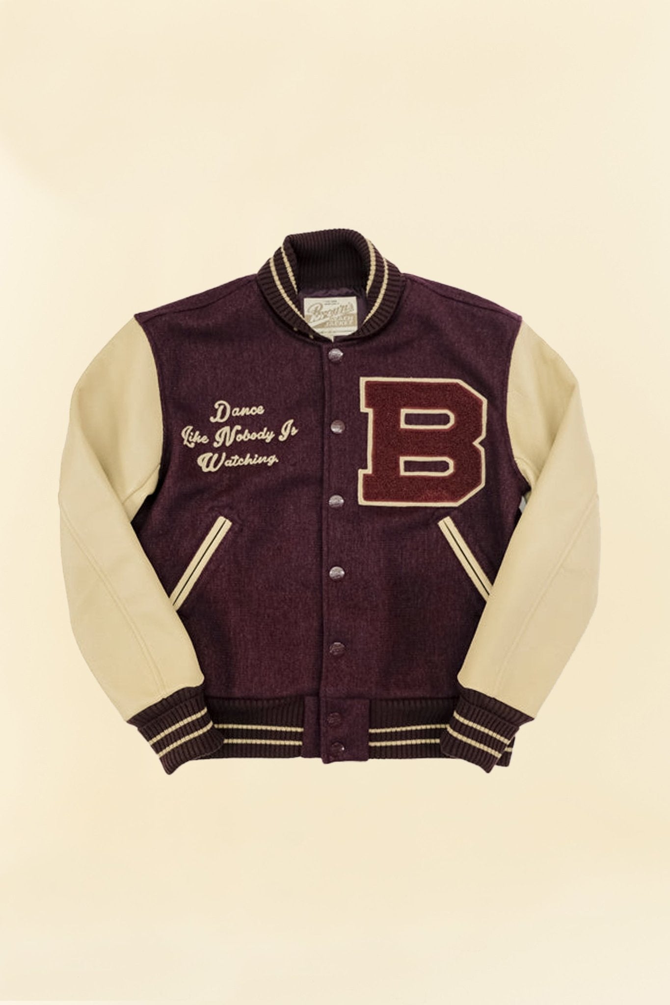 Brown's Beach Varsity Jacket - Burgundy -Brown's Beach - URAHARA