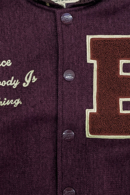 Brown's Beach Varsity Jacket - Burgundy -Brown's Beach - URAHARA