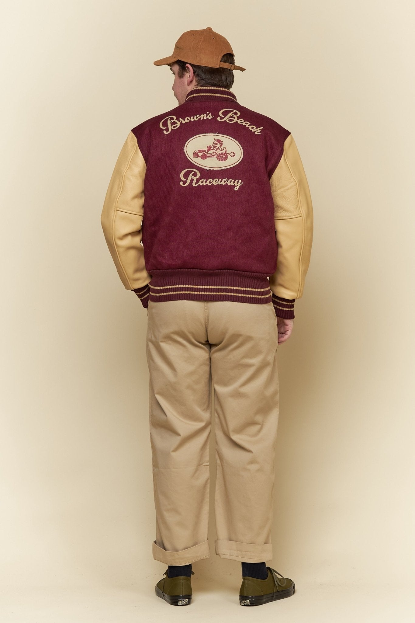 Brown's Beach Varsity Jacket - Burgundy -Brown's Beach - URAHARA