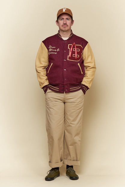 Brown's Beach Varsity Jacket - Burgundy -Brown's Beach - URAHARA