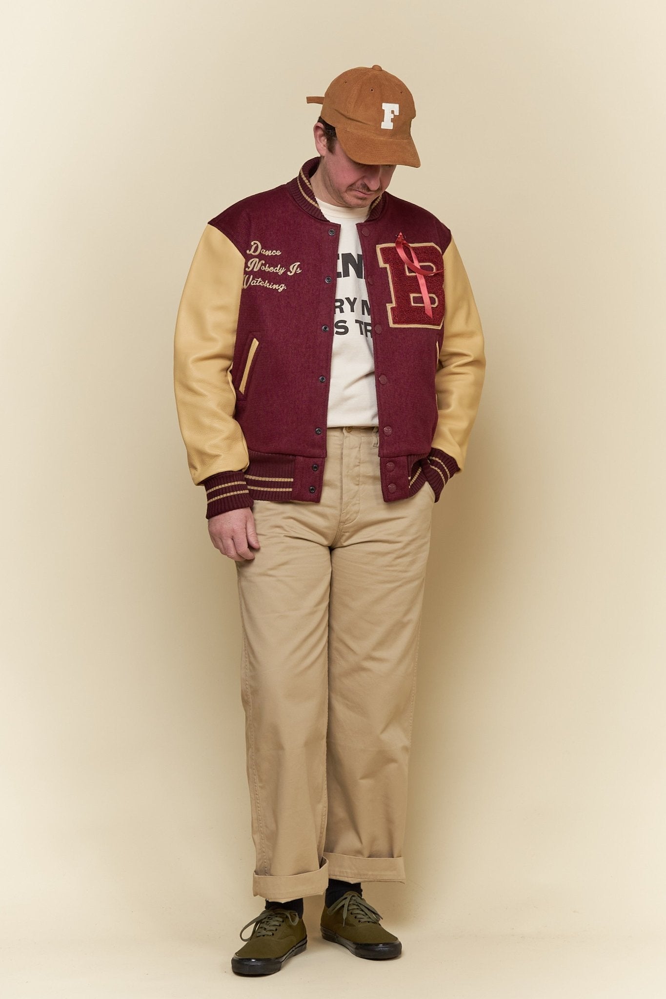 Brown's Beach Varsity Jacket - Burgundy -Brown's Beach - URAHARA