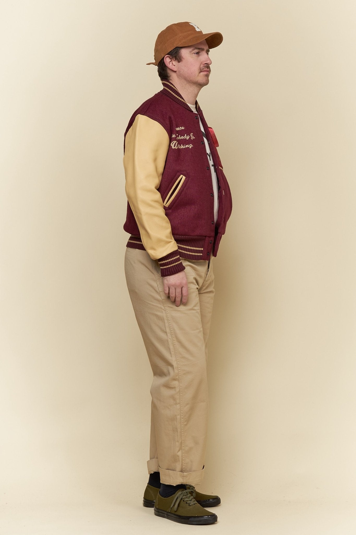 Brown's Beach Varsity Jacket - Burgundy -Brown's Beach - URAHARA