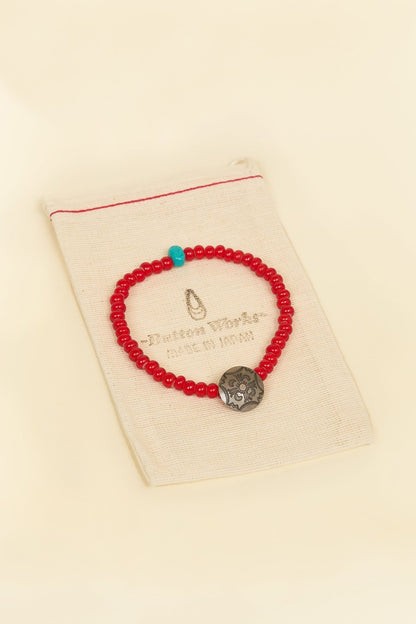 Button Works White Hearts Concho Bracelet No 3. - Red -Button Works - URAHARA