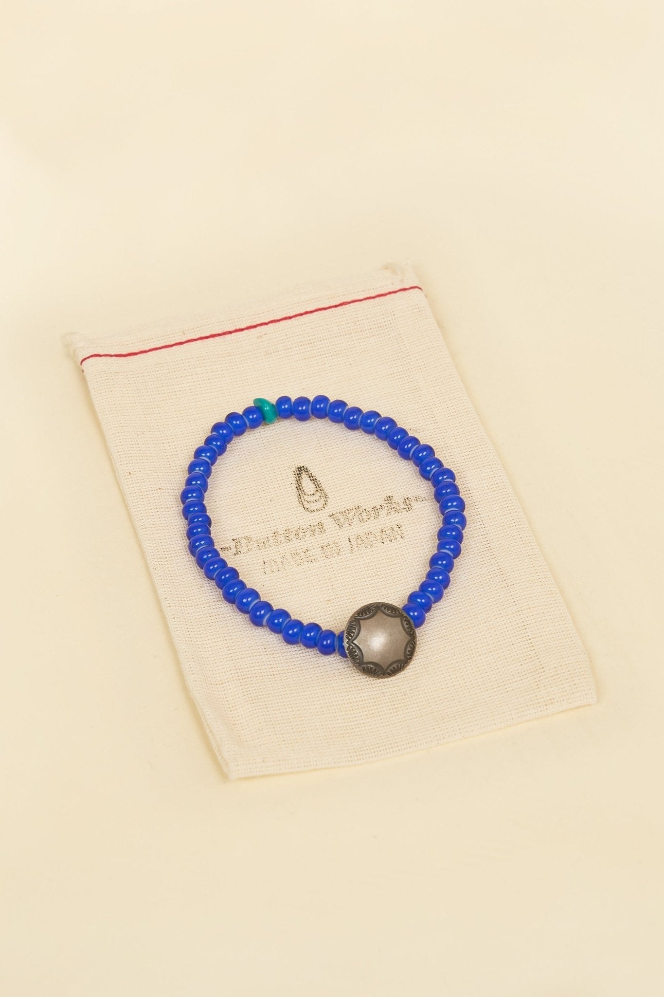 Button Works White Hearts Concho Bracelet No 5. - Blue -Button Works - URAHARA