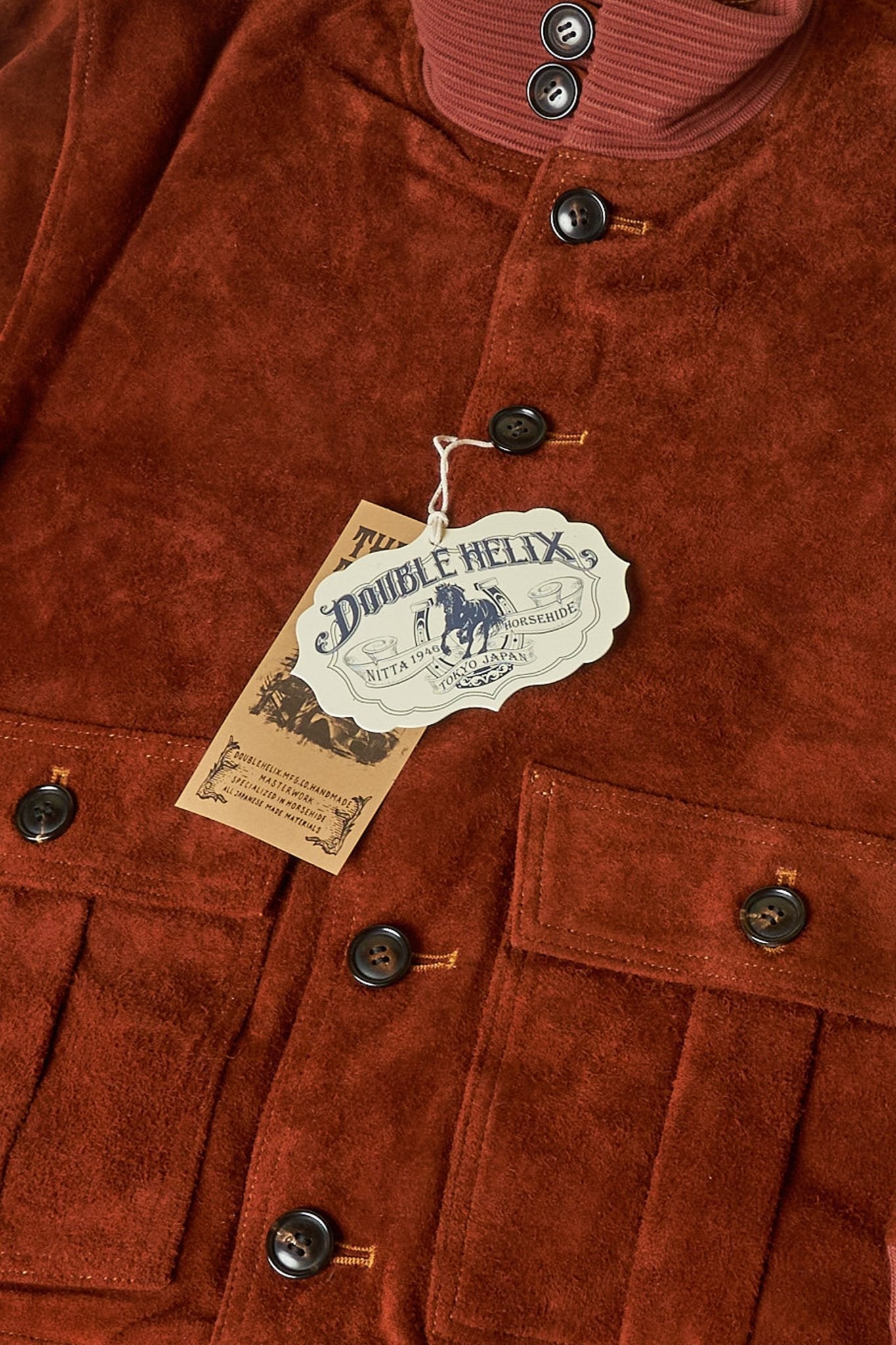 Double Helix 'Huntsman' Horsehide Suede Jacket - Brown -Double Helix - URAHARA