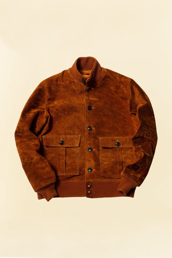 Double Helix 'Huntsman' Horsehide Suede Jacket - Brown