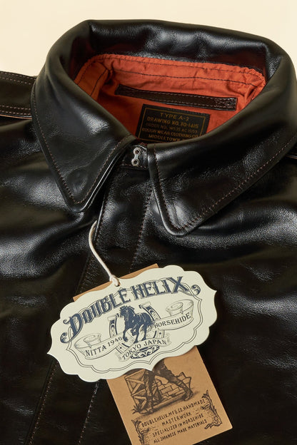 Double Helix 'Type A-2' Horsehide Leather Jacket -Double Helix - URAHARA