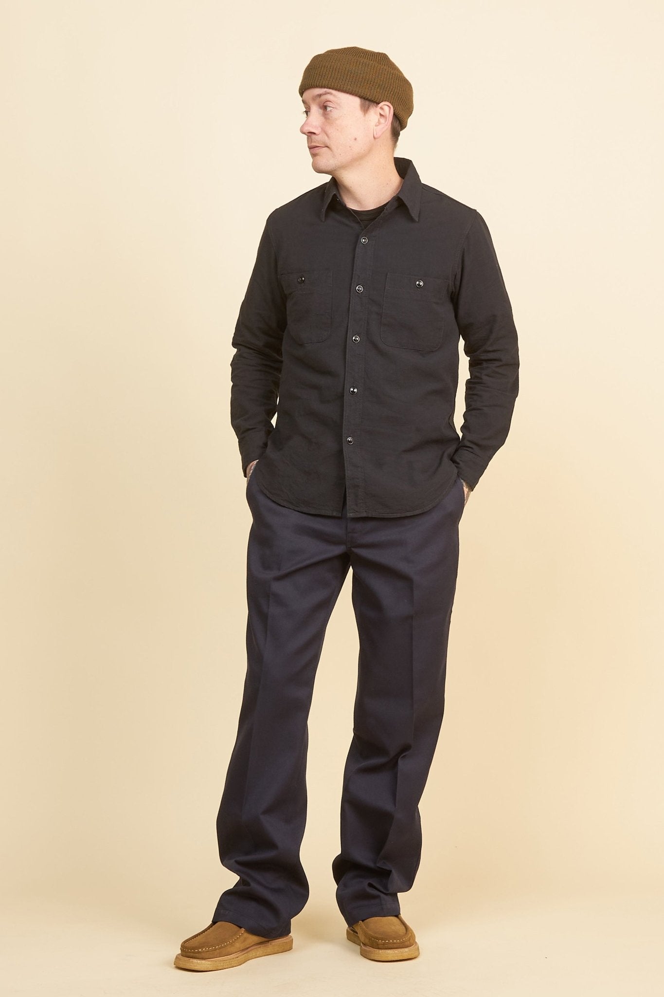 Fullcount Chambray Shirt - Black -Fullcount - URAHARA