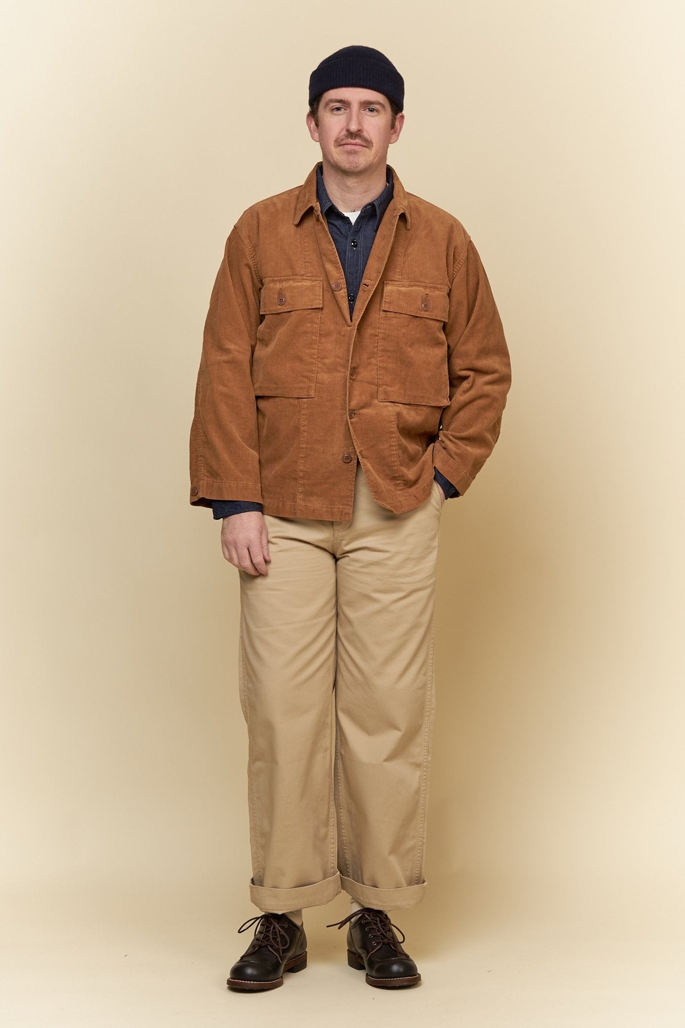 Fullcount Cords Military Jacket - Camel -Fullcount - URAHARA