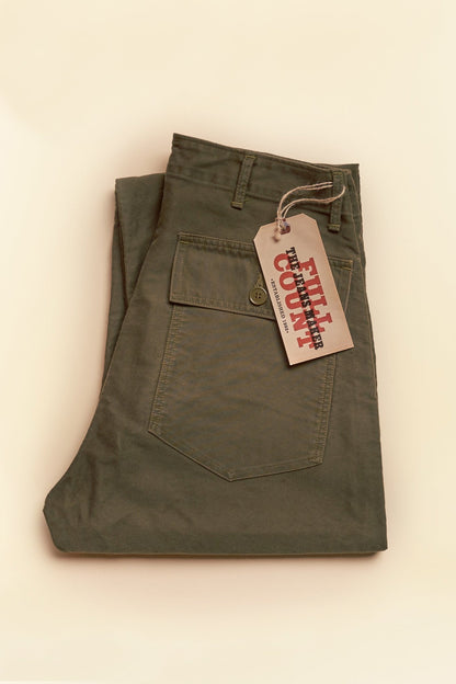 Fullcount French Moleskin Utility Trouser - Olive -Fullcount - URAHARA