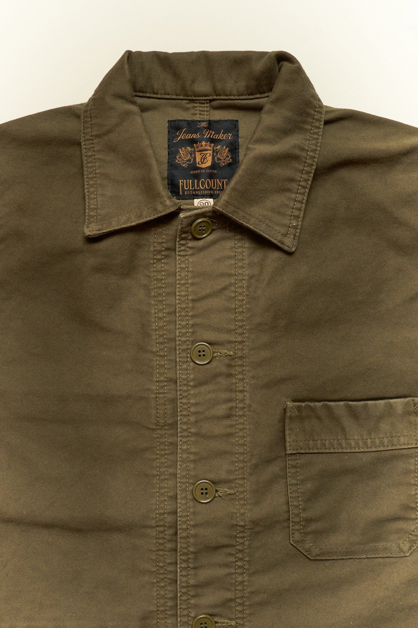 Fullcount French Moleskin Work Jacket - Olive -Fullcount - URAHARA