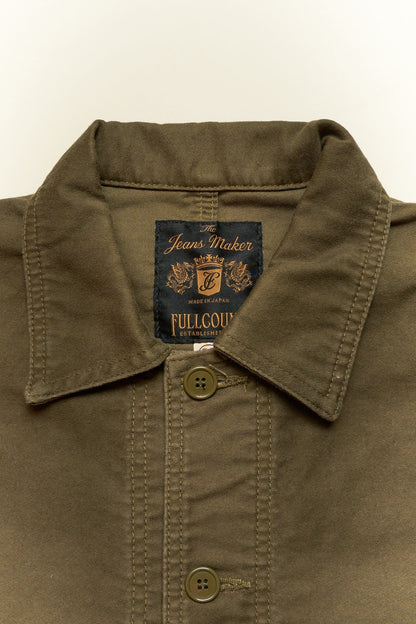 Fullcount French Moleskin Work Jacket - Olive -Fullcount - URAHARA