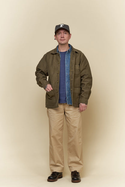 Fullcount French Moleskin Work Jacket - Olive -Fullcount - URAHARA